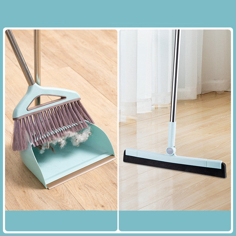 Broom & Dustpan Cleaning Set with Scraper