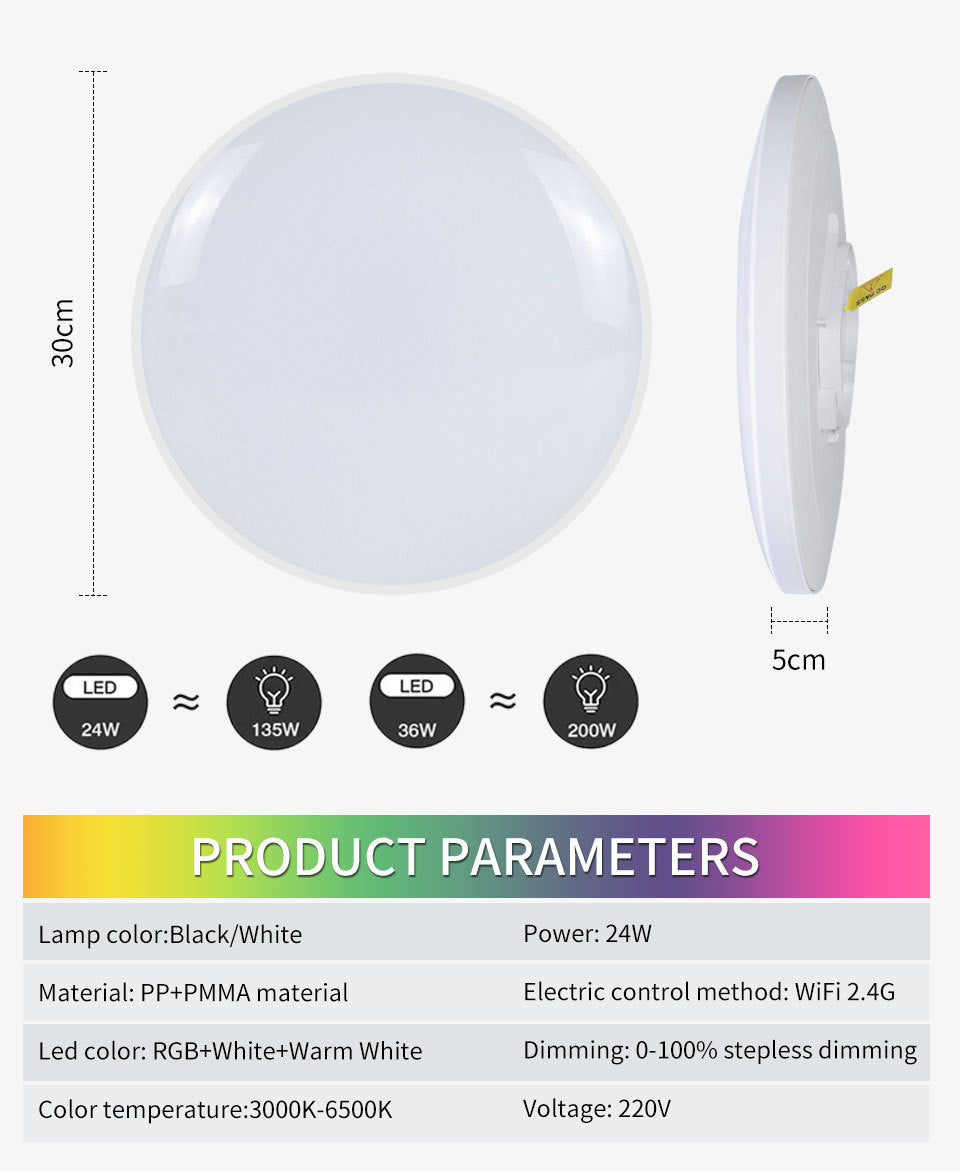 WiFi Smart Ceiling Light, Colorful