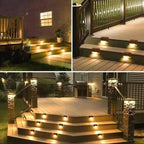 Solar deck light on stairs