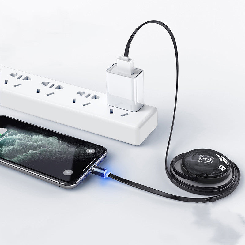 Charging cable retracted and extended