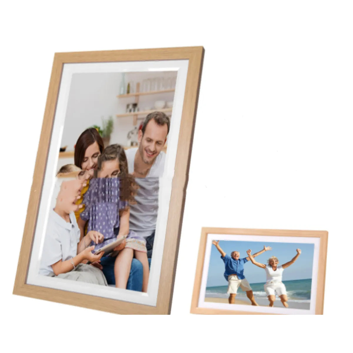 Photo frame in living room setting