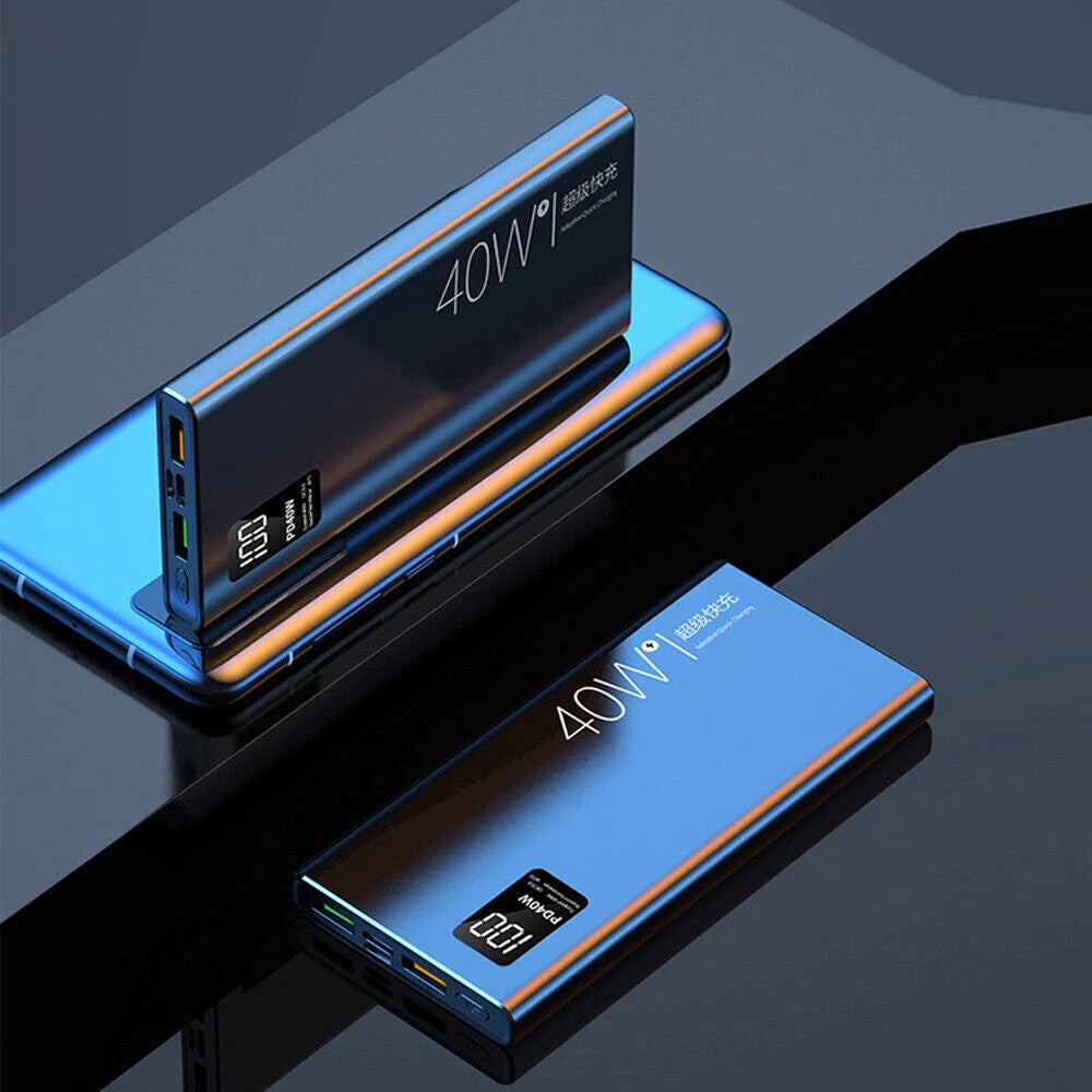 Power bank in black and white colors