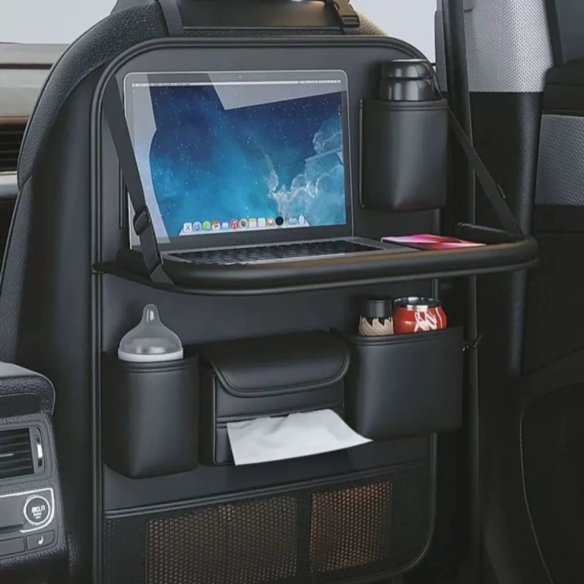 Car seat organizer storage pockets